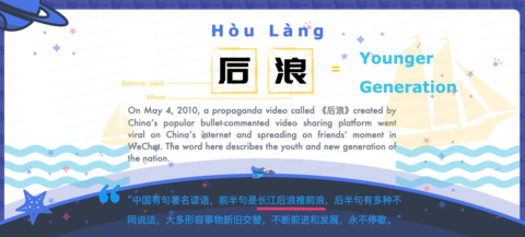 Translation of Hit Chinese Buzzword: <br />后浪 (hòu làng) <br />| Free Chinese Word Card Study with Pinyin