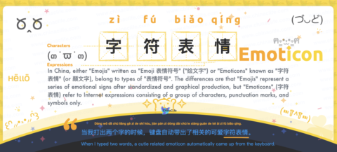 Say Emoticons in Chinese <br />字符表情 (zì fú biǎo qíng) <br />| Free Chinese Word Card Study with Pinyin